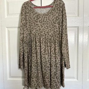 Haptics Cheetah Print Dress Size 1XL